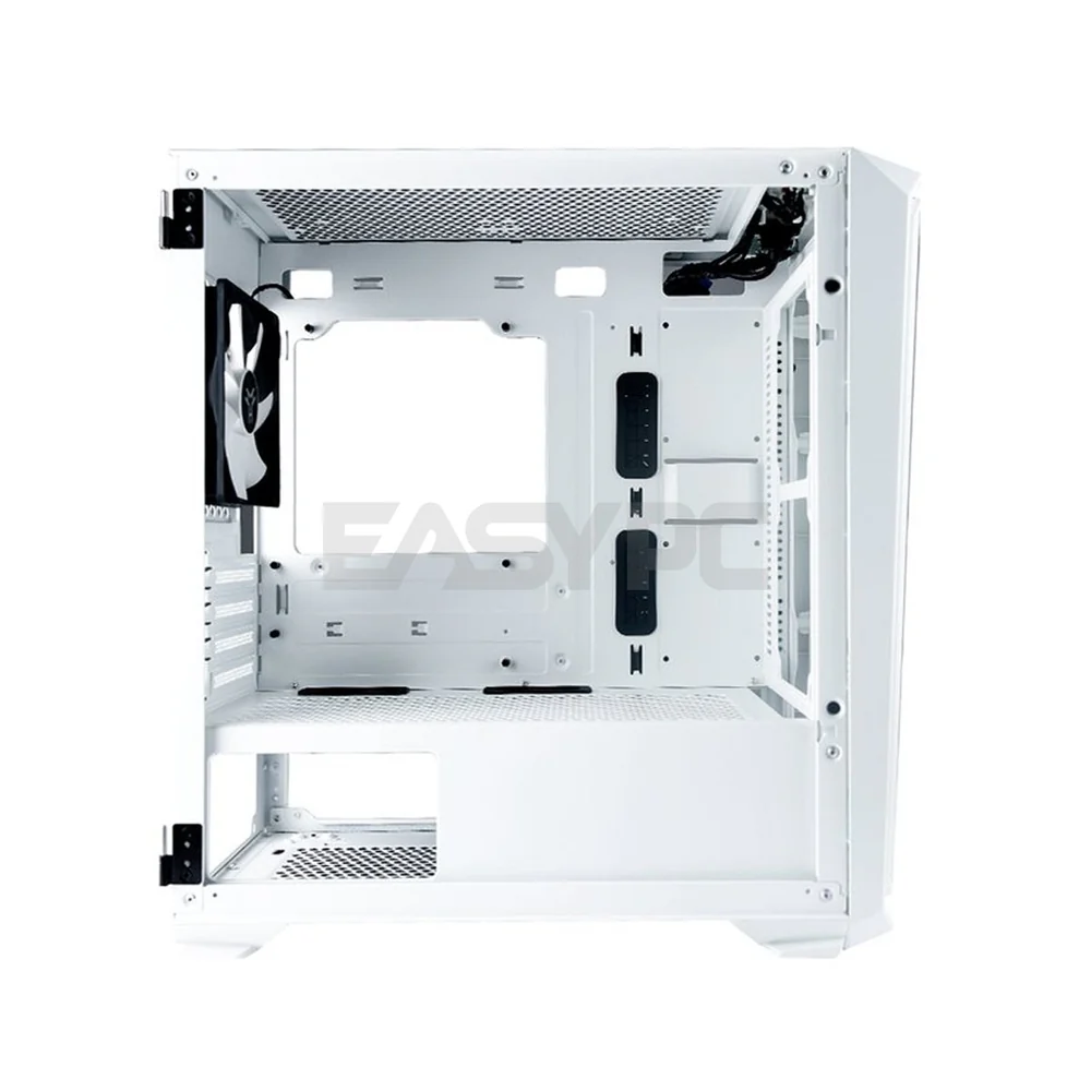 Rakk Haliya ATX Mid Tower Tempered Glass, Support mATX, iTX with 120mm fan Black/White PC Gaming Case - Image 7