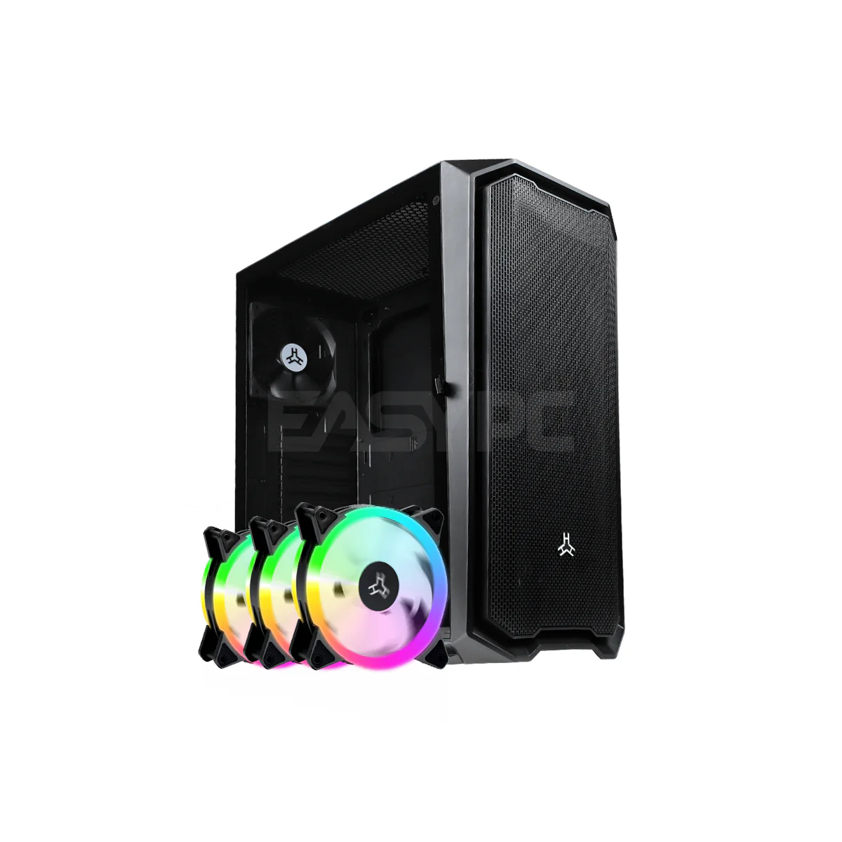 RAKK Haliya ATX Gaming Case Black and RAKK Maris Pro PC Lighting Kit RGB Bundle