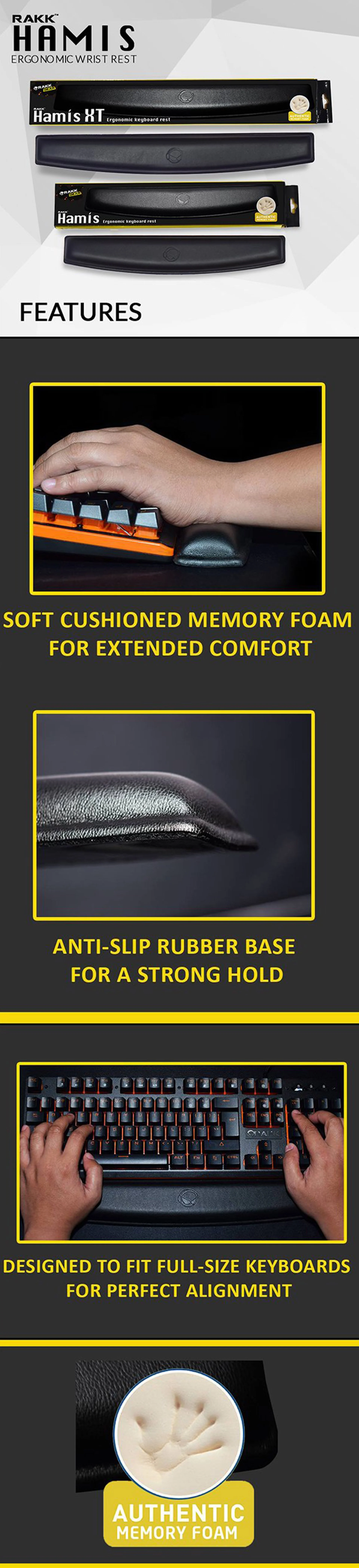 Rakk Hamis Ergonomic/ XT Keyboard Rest - Image 9