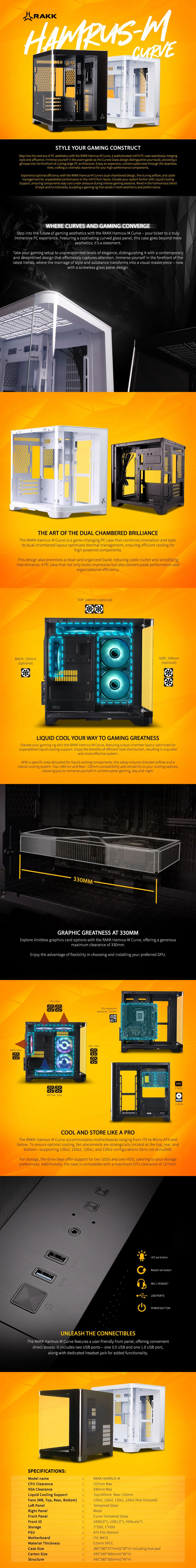 RAKK HAMRUS-M Curved Gaming PC Case M-ATX Black - Image 5