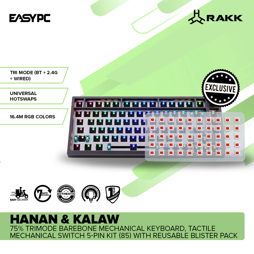 RAKK HANAN 75% Trimode Barebone Mechanical Gaming Keyboard + RAKK Bundles - Image 14