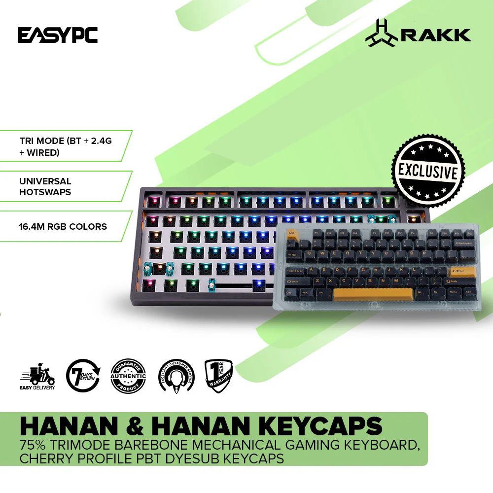 RAKK HANAN 75% Trimode Barebone Mechanical Gaming Keyboard + RAKK Bundles - Image 6