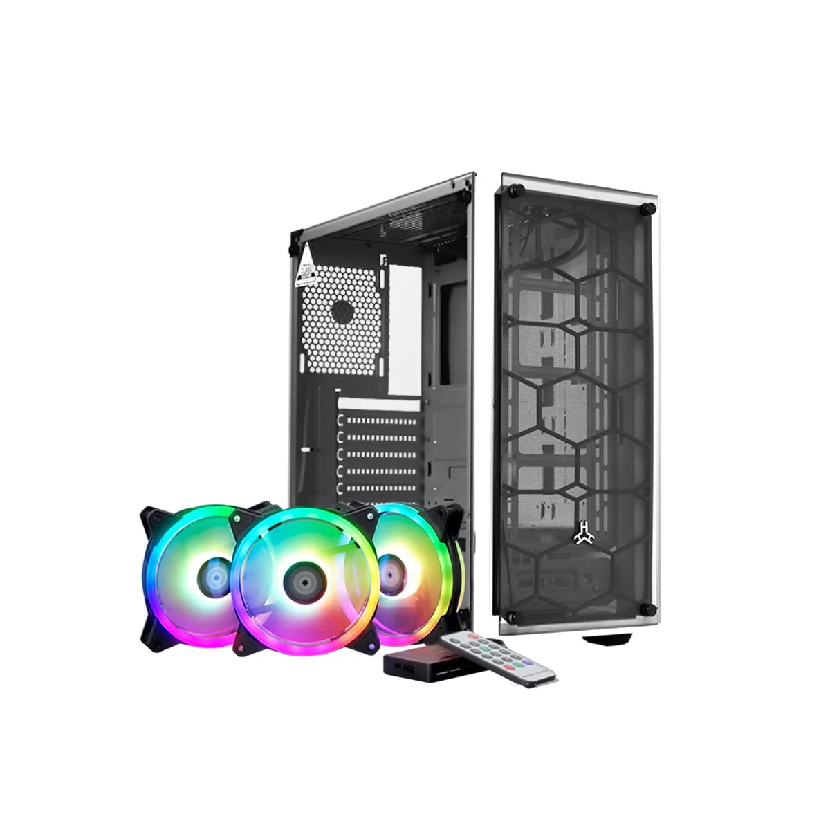 Rakk Hawani Flow PC Gaming Case Black/White Mid Tower Tempered Glass, Support ATX, MATX, ITX MotherBoard - Image 2