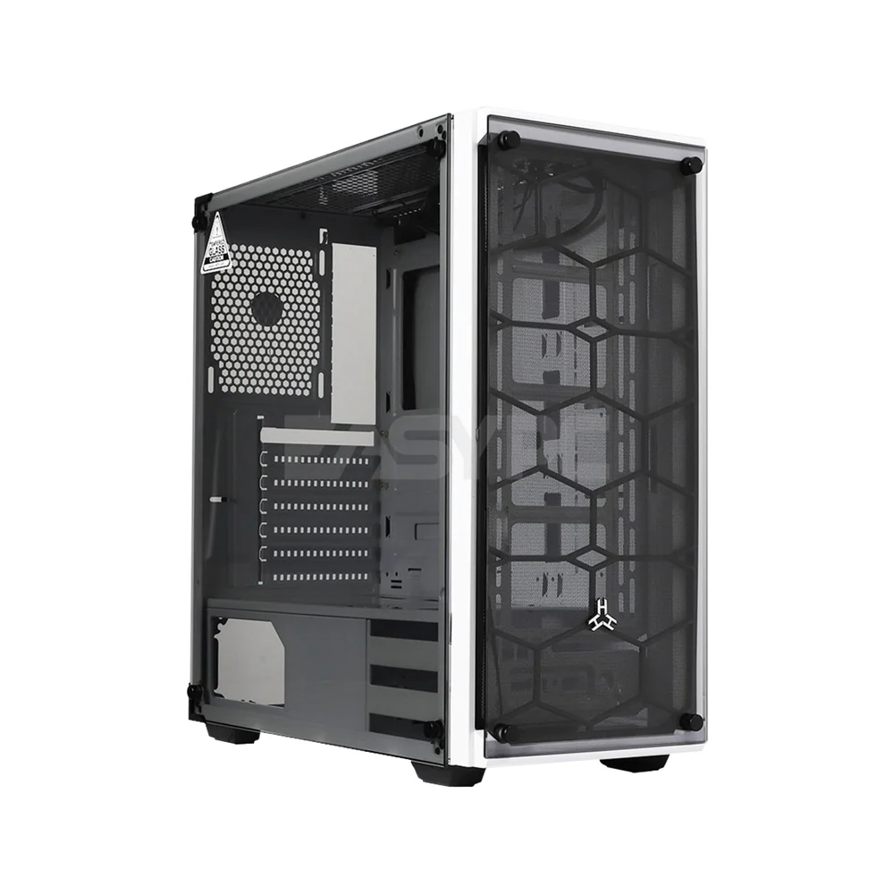 Rakk Hawani Flow PC Gaming Case Black/White Mid Tower Tempered Glass, Support ATX, MATX, ITX MotherBoard - Image 7