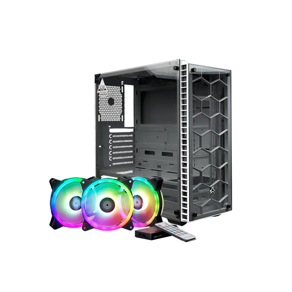 Rakk Hawani Mid Tower Tempered Glass White/Black Support ATX, MATX, ITX MotherBoard PC Gaming Case - Image 11