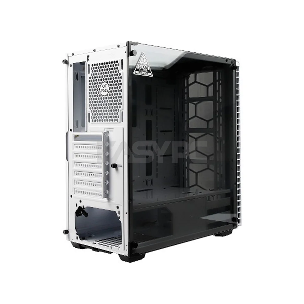 Rakk Hawani Mid Tower Tempered Glass White/Black Support ATX, MATX, ITX MotherBoard PC Gaming Case - Image 9