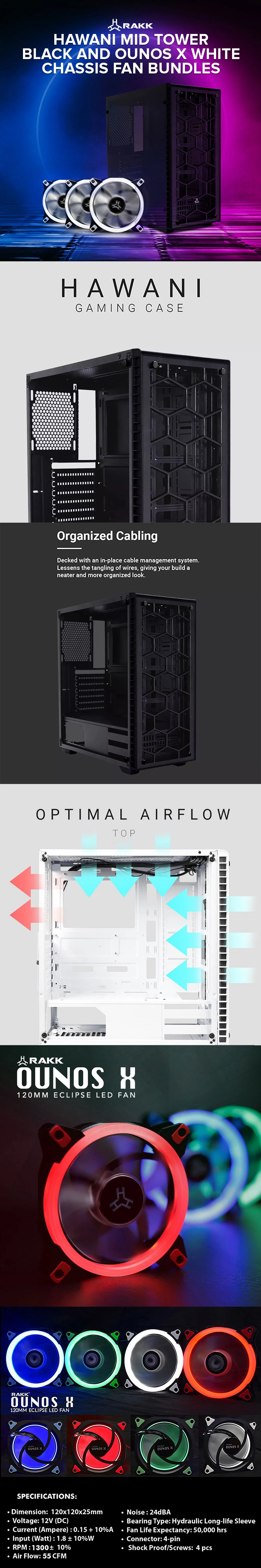 Rakk Hawani Mid Tower Black + RAKK Ounos X Chassis Fan Bundles - Image 11