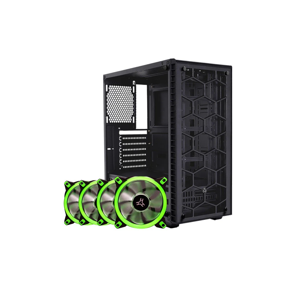 Rakk Hawani Mid Tower Black + RAKK Ounos X Chassis Fan Bundles - Image 2