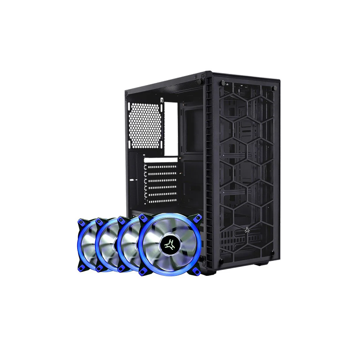 Rakk Hawani Mid Tower Black + RAKK Ounos X Chassis Fan Bundles - Image 3