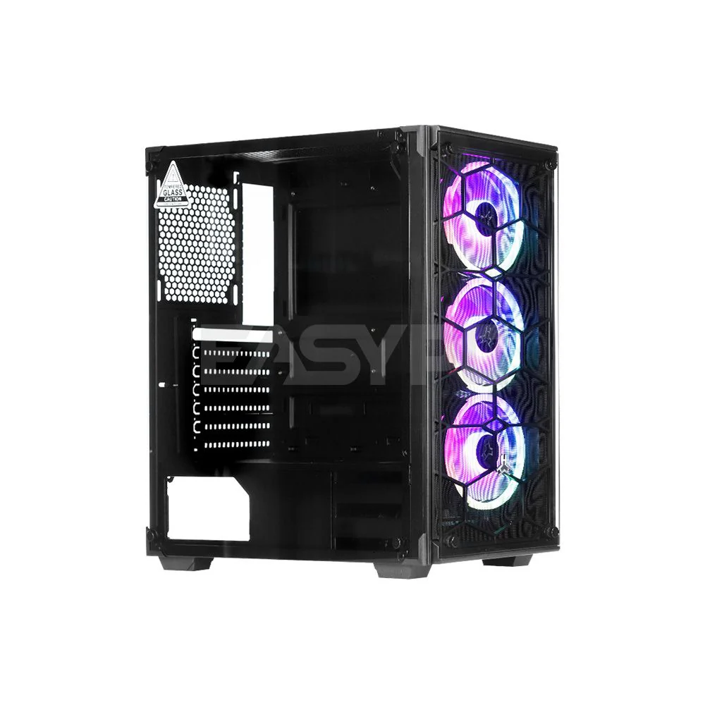 Rakk Hawani Mid Tower Black + RAKK Ounos X Chassis Fan Bundles - Image 6