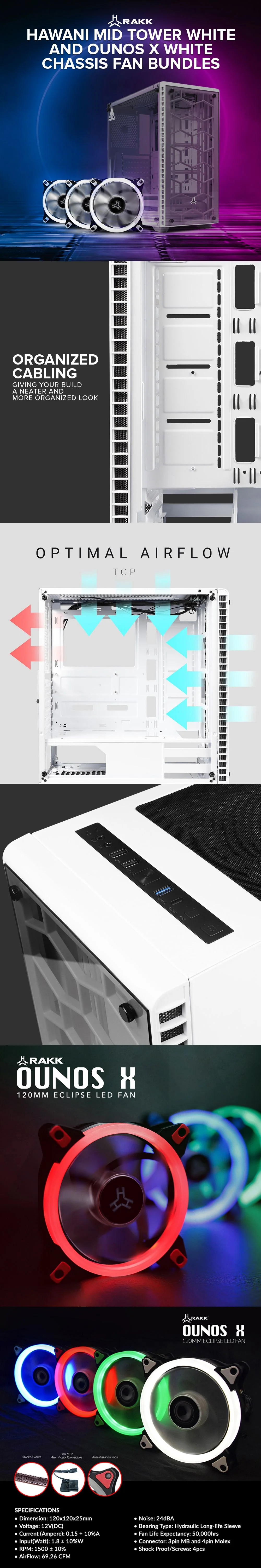 RAKK HAWANI MID TOWER WHITE + RAKK Ounos X Chassis Fan Bundles - Image 12