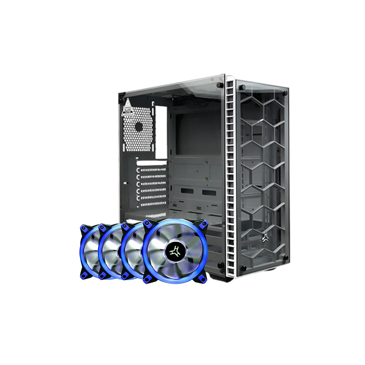RAKK HAWANI MID TOWER WHITE + RAKK Ounos X Chassis Fan Bundles - Image 3