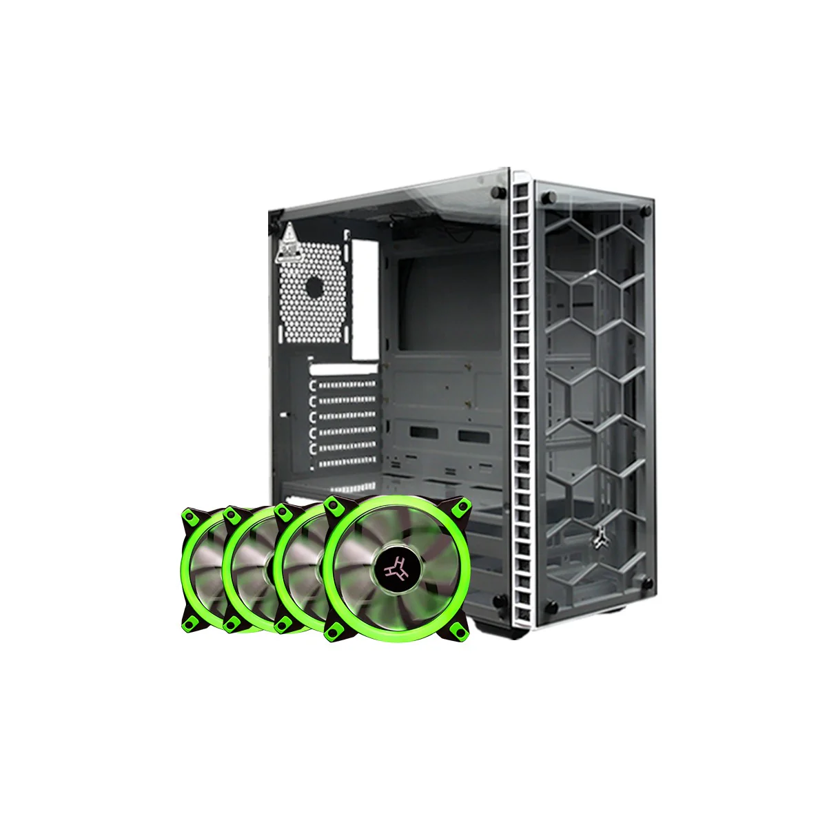 RAKK HAWANI MID TOWER WHITE + RAKK Ounos X Chassis Fan Bundles - Image 4
