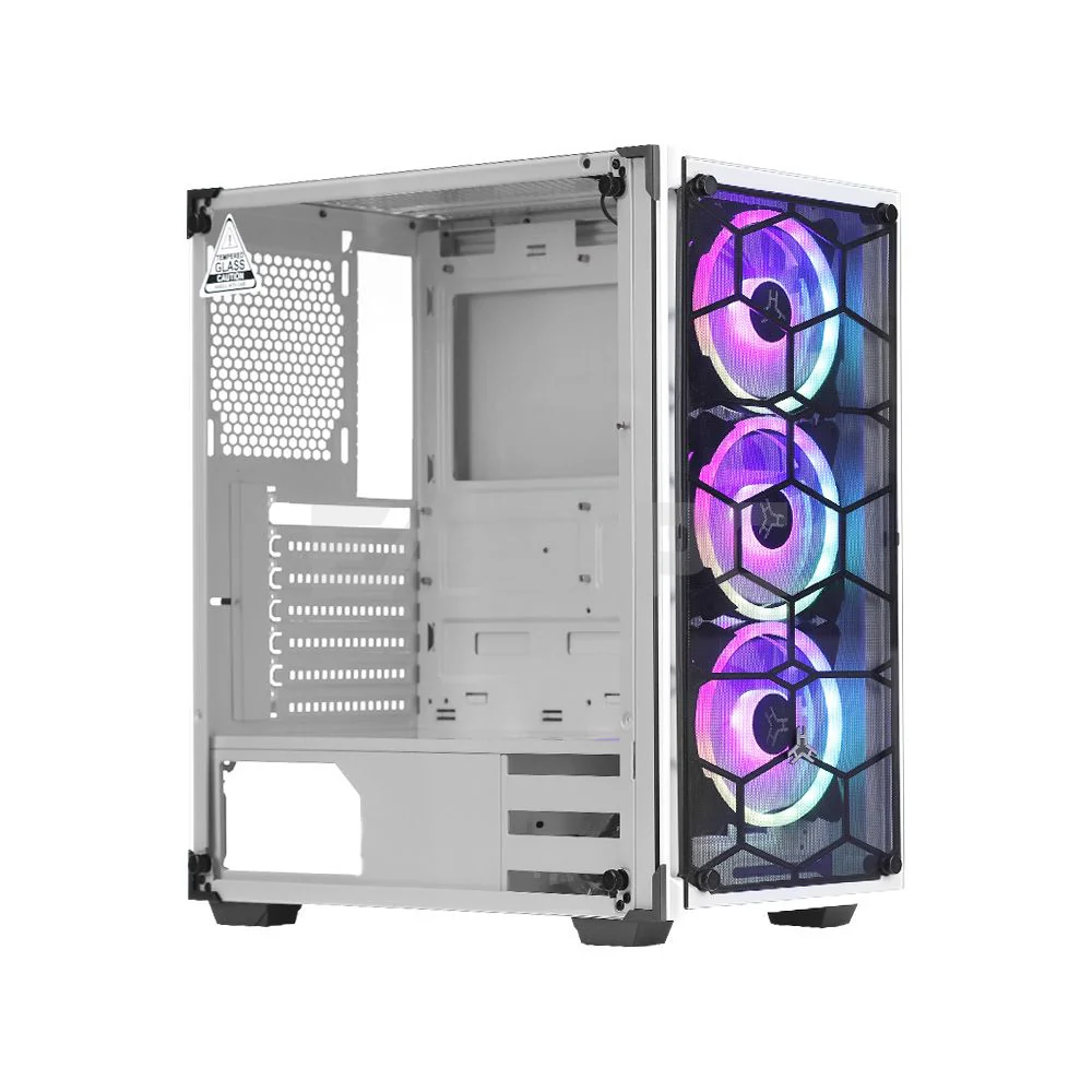RAKK HAWANI MID TOWER WHITE + RAKK Ounos X Chassis Fan Bundles - Image 6