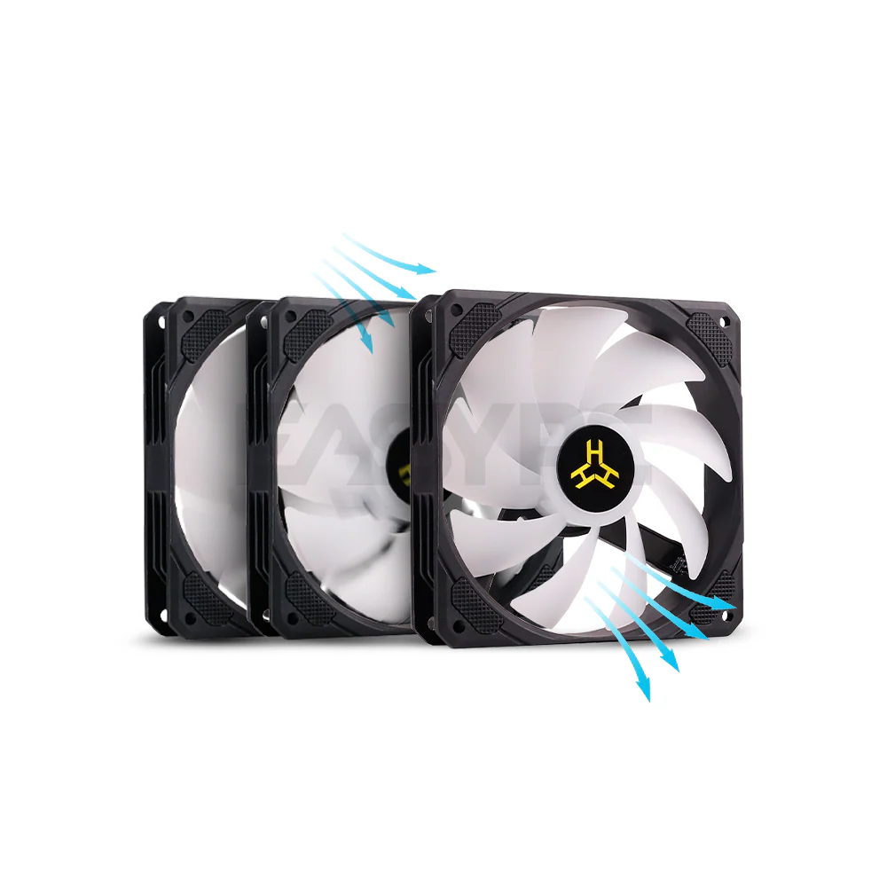 RAKK MARIS FLIP RV 120mm 3in1 Chassis Fan 4-pin aRGB Reverse Flow With Hub and Remote