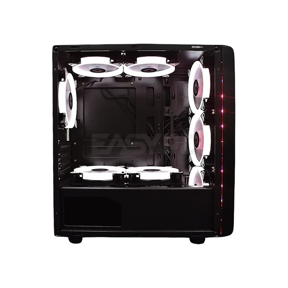 Rakk Marug Micro-ATX Motherboard Black  Gaming Case with Front Panel LED Strip, Can Fit 8x 120mm Case Fan 155mm CPU cooler - Image 4