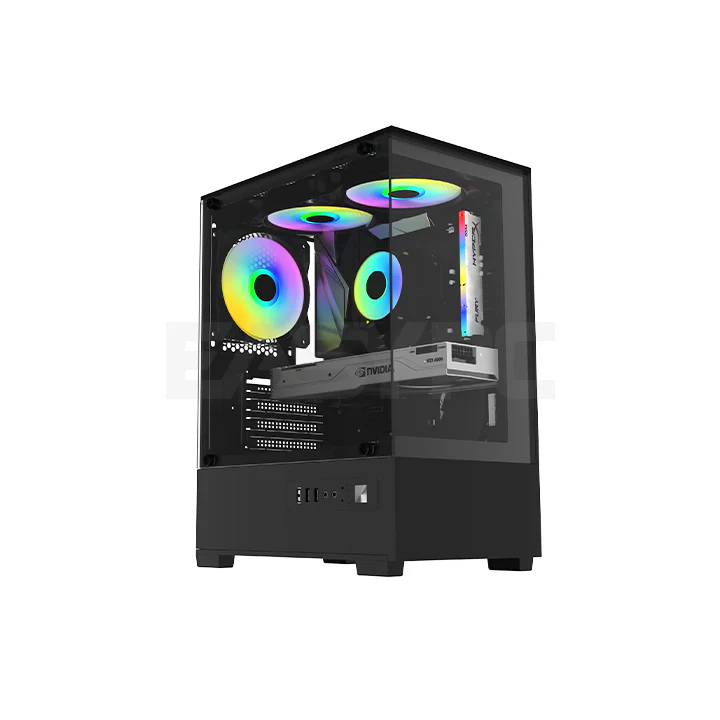 RAKK MASID MATX Tempered Gaming Case Black - Image 3