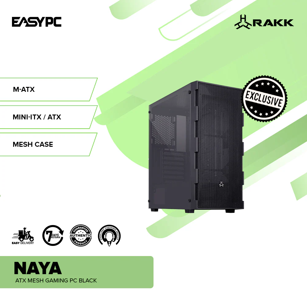 RAKK NAYA ATX Mesh Gaming PC Black - Image 2