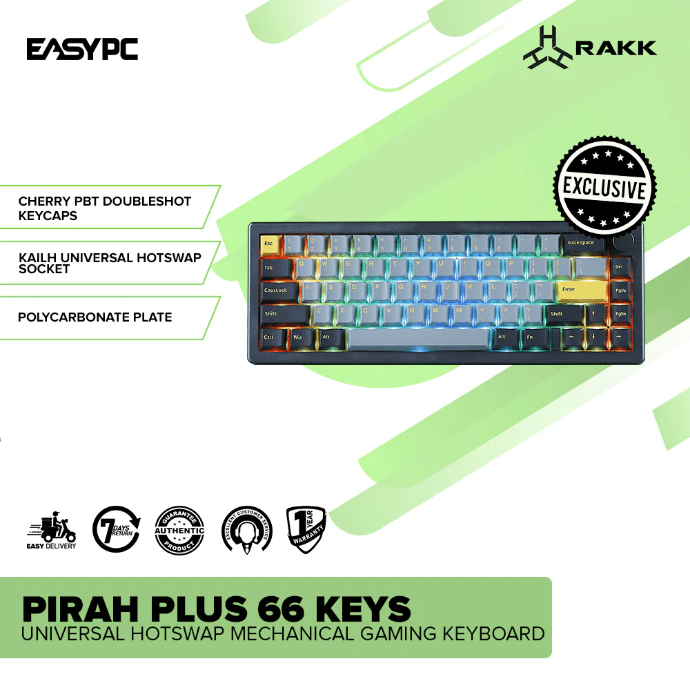 RAKK PIRAH PLUS 66 Keys Universal HotSwap Mechanical Gaming Keyboard - Image 2