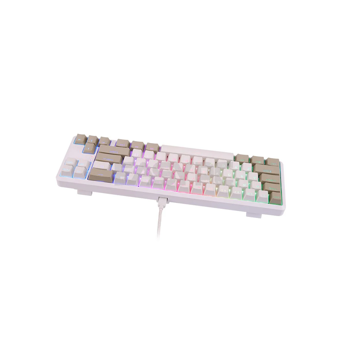RAKK Pluma and Trimode 68 Keys RGB White and Black Mechanical Gaming Keyboard Outemu Red/Blue - Image 16