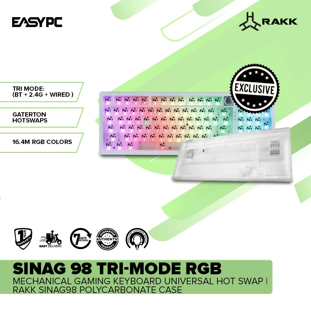 RAKK SINAG 98 Tri-Mode RGB Universal HotSwap Barebone Mechanical Gaming Keyboard - Image 5