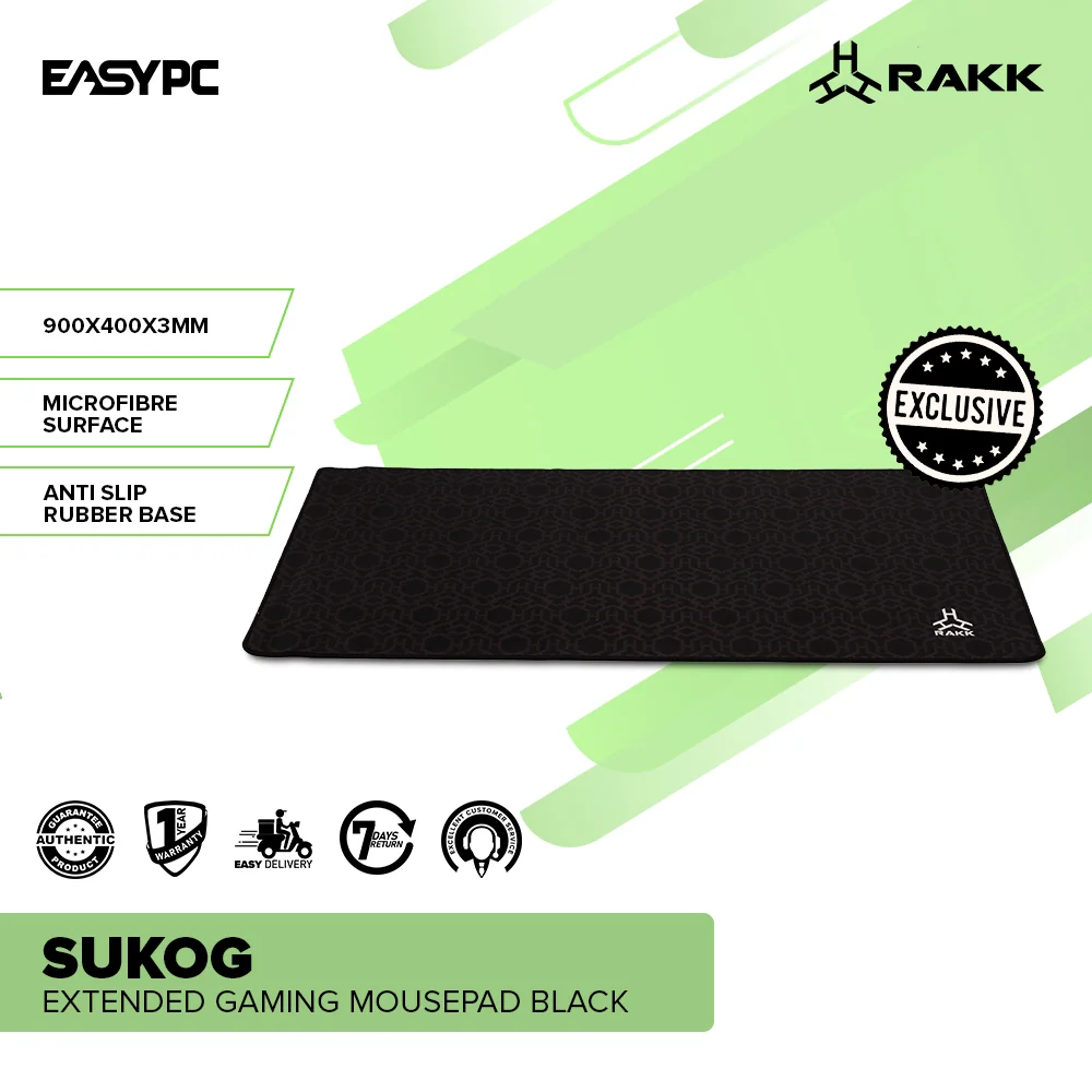 RAKK SUKOG Extended Gaming Mousepad, Macrofibre Surface, Anti-Slip rubber base - Image 2