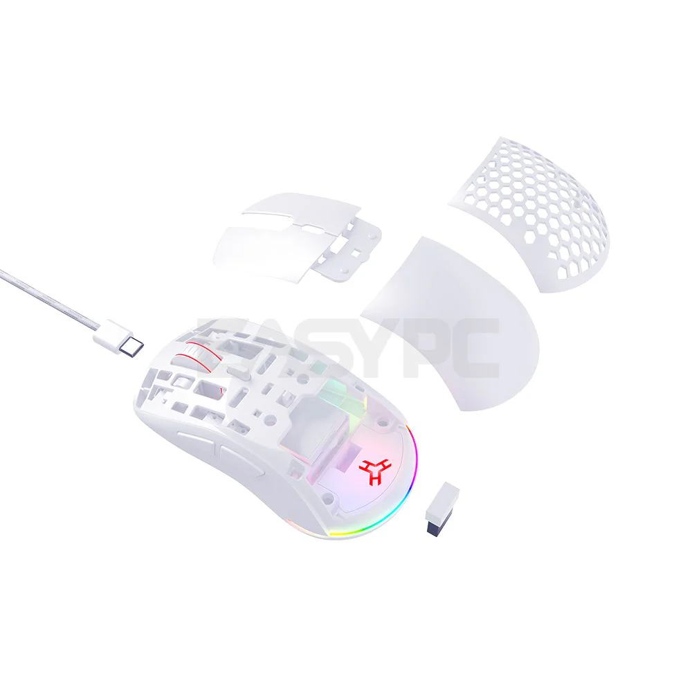 RAKK Talan Air Wireless Black and White PAW3370 Sensor USB Gaming Mouse and Top Cover - Image 24