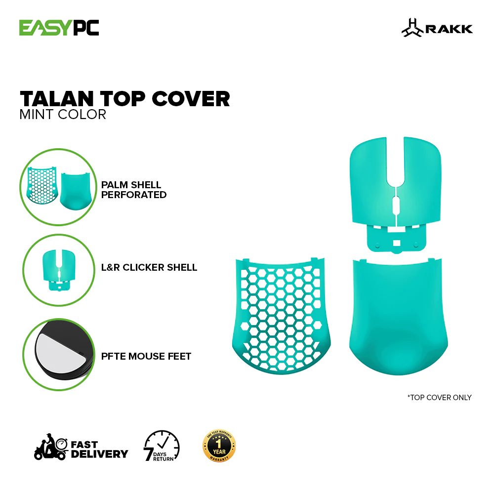 RAKK Talan Black/White Gaming Mouse and Top Cover - Image 15