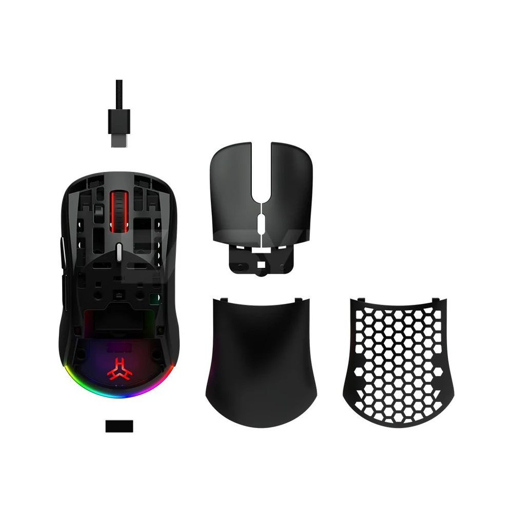 RAKK Talan Black/White Gaming Mouse and Top Cover - Image 6