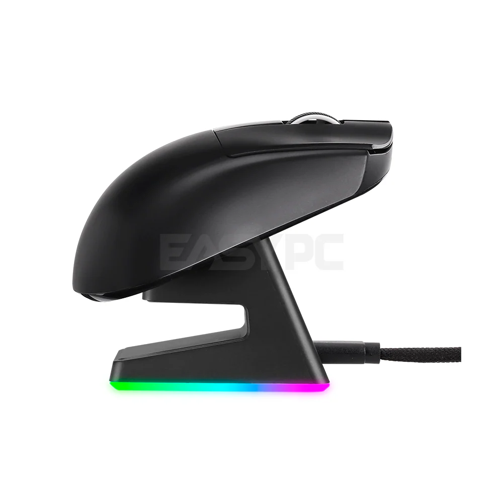 RAKK TANAW 4K Polling Trimode PMW3395 Huano 80M OLED Gaming Mouse with RGB Charging Dock Black - Image 5