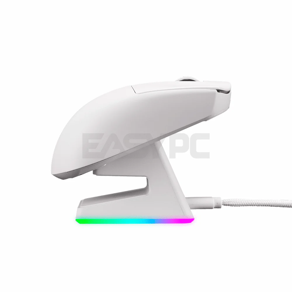 RAKK TANAW Trimode PMW3395 Huano 80M OLED Gaming Mouse White with RGB Charging Dock - Image 5