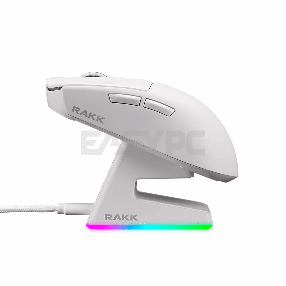 RAKK TANAW Trimode PMW3395 Huano 80M OLED Gaming Mouse White with RGB Charging Dock - Image 6