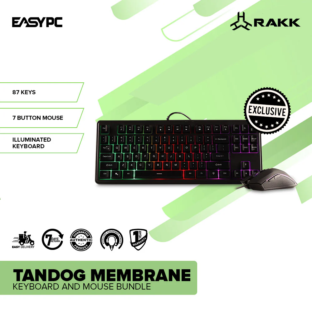 RAKK TANDOG Membrane Keyboard and Mouse Bundle - Image 2
