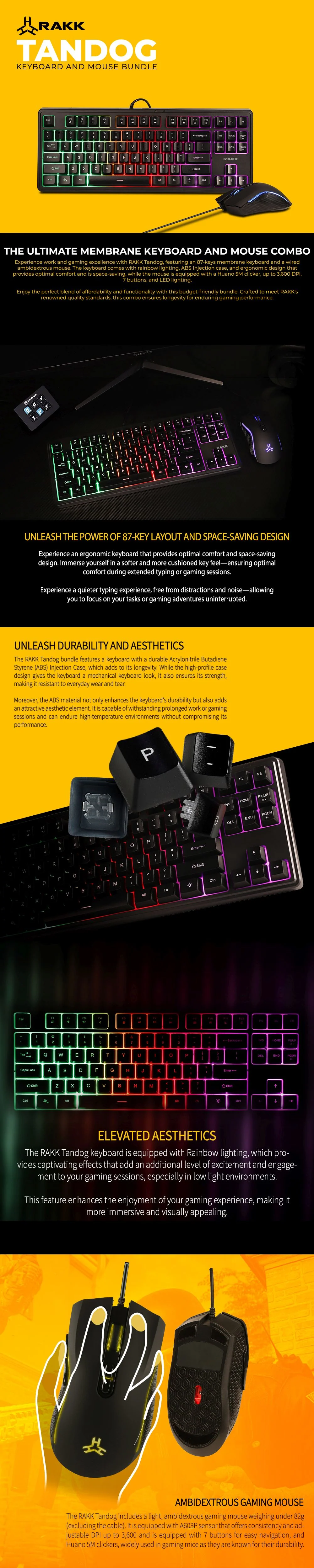 RAKK TANDOG Membrane Keyboard and Mouse Bundle - Image 5