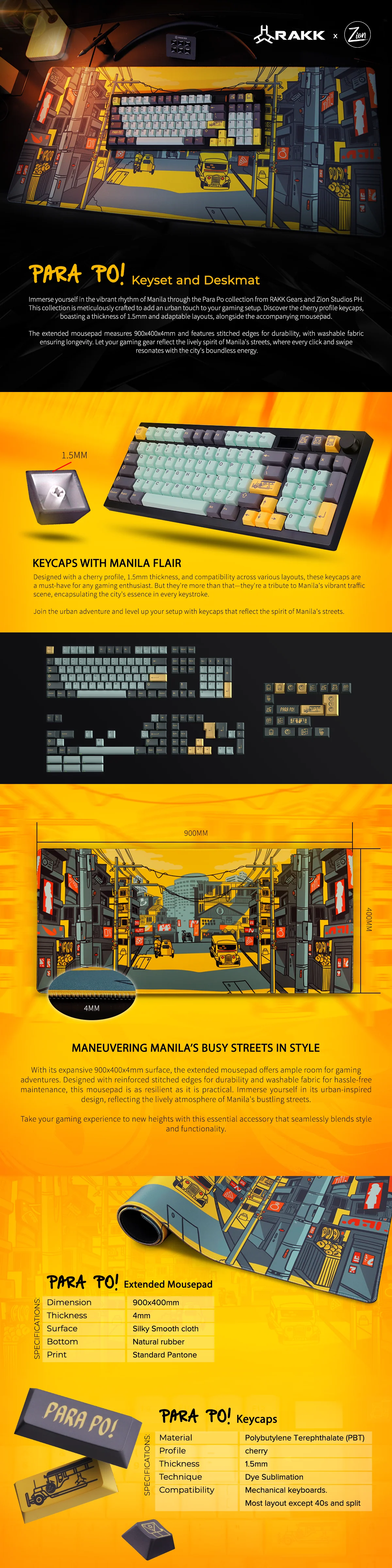 RAKK x ZION PARA PO! Extended Mousepad 900x400x4mm - Image 5