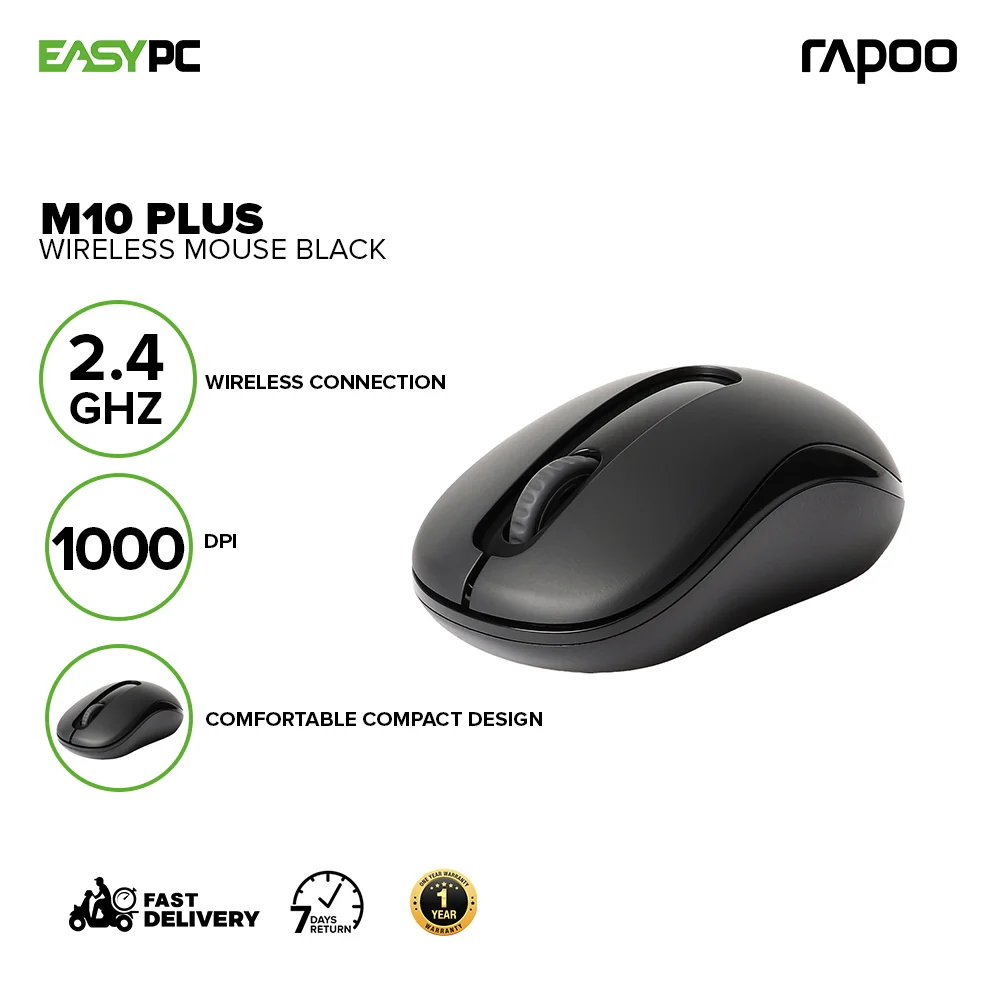 Rapoo M10 Plus Wireless Mouse Black - Image 2