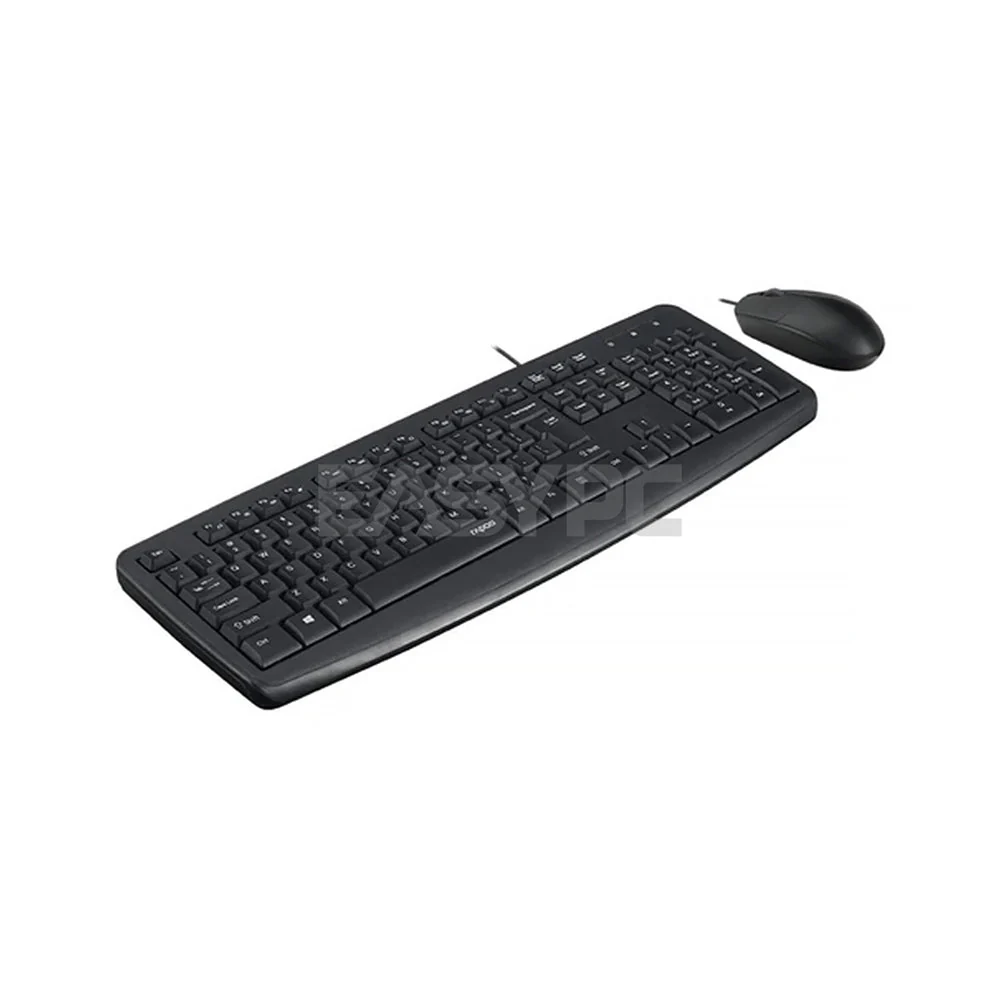 Rapoo NX1600 USB Wired Spill Resistant,Design,Non-Slip Grille Wheel Plug and Play Keyboard and Mouse - Image 4