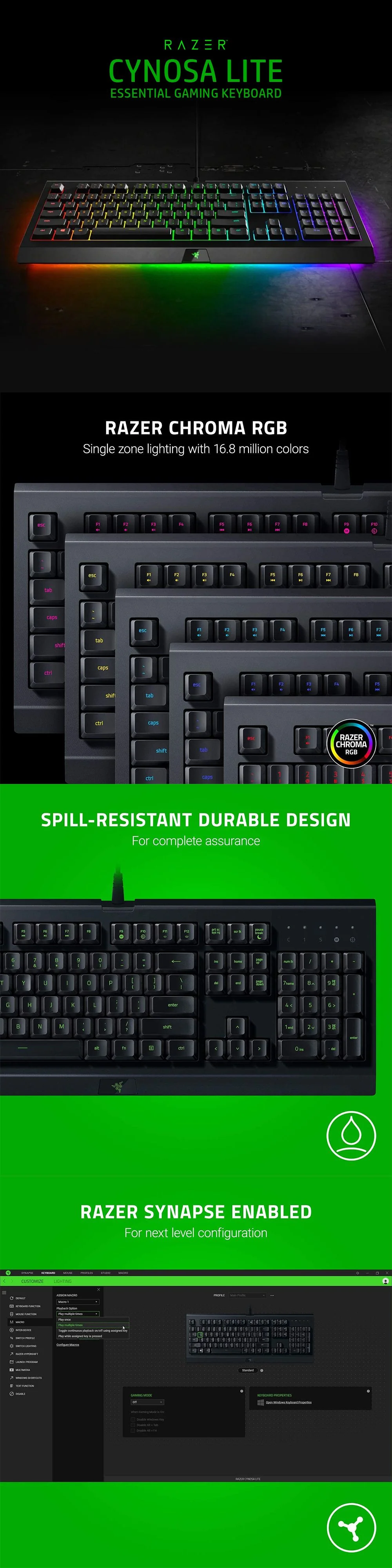 Razer Cynosa Lite - Essential Gaming Keyboard - Image 5