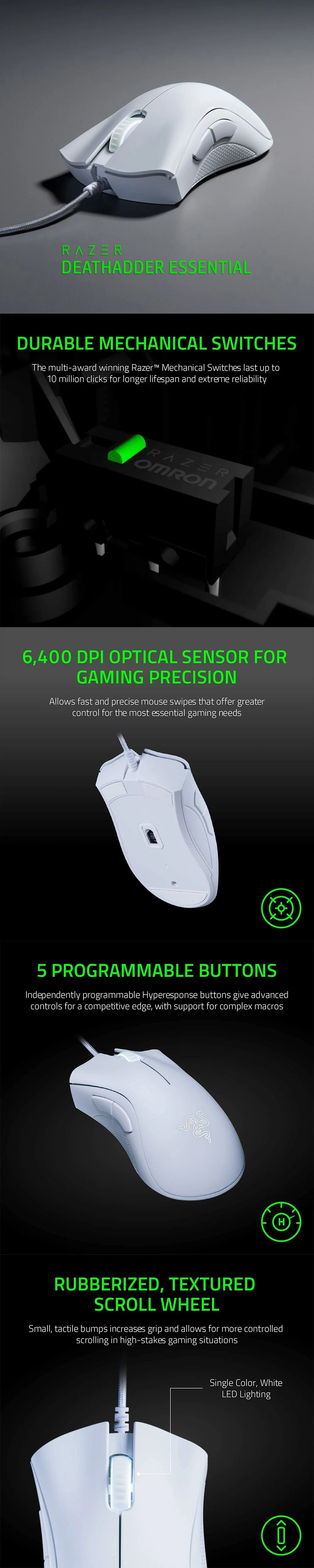 Razer Deathadder Essential Gaming Mouse Black or White - Image 9