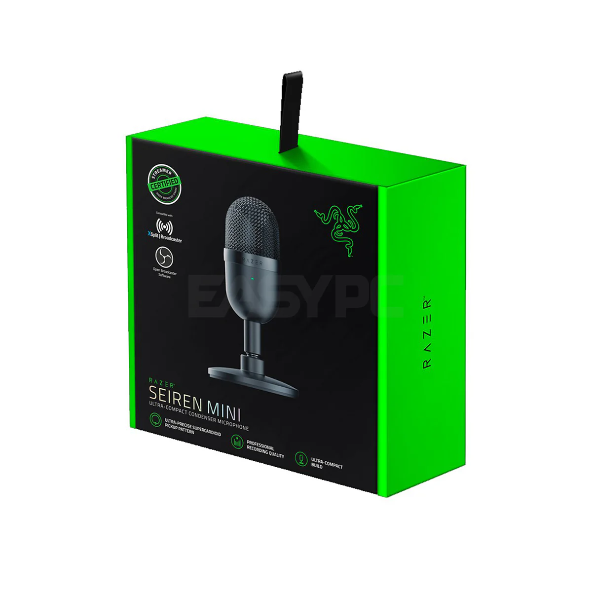 Razer Seiren Mini - Black/Quartz/Mercury, Heavy-Duty Tilting Stand, Built-In Shockmount, USB Plug and Play, Ultra-compact and Portable Streaming Microphone 1ION