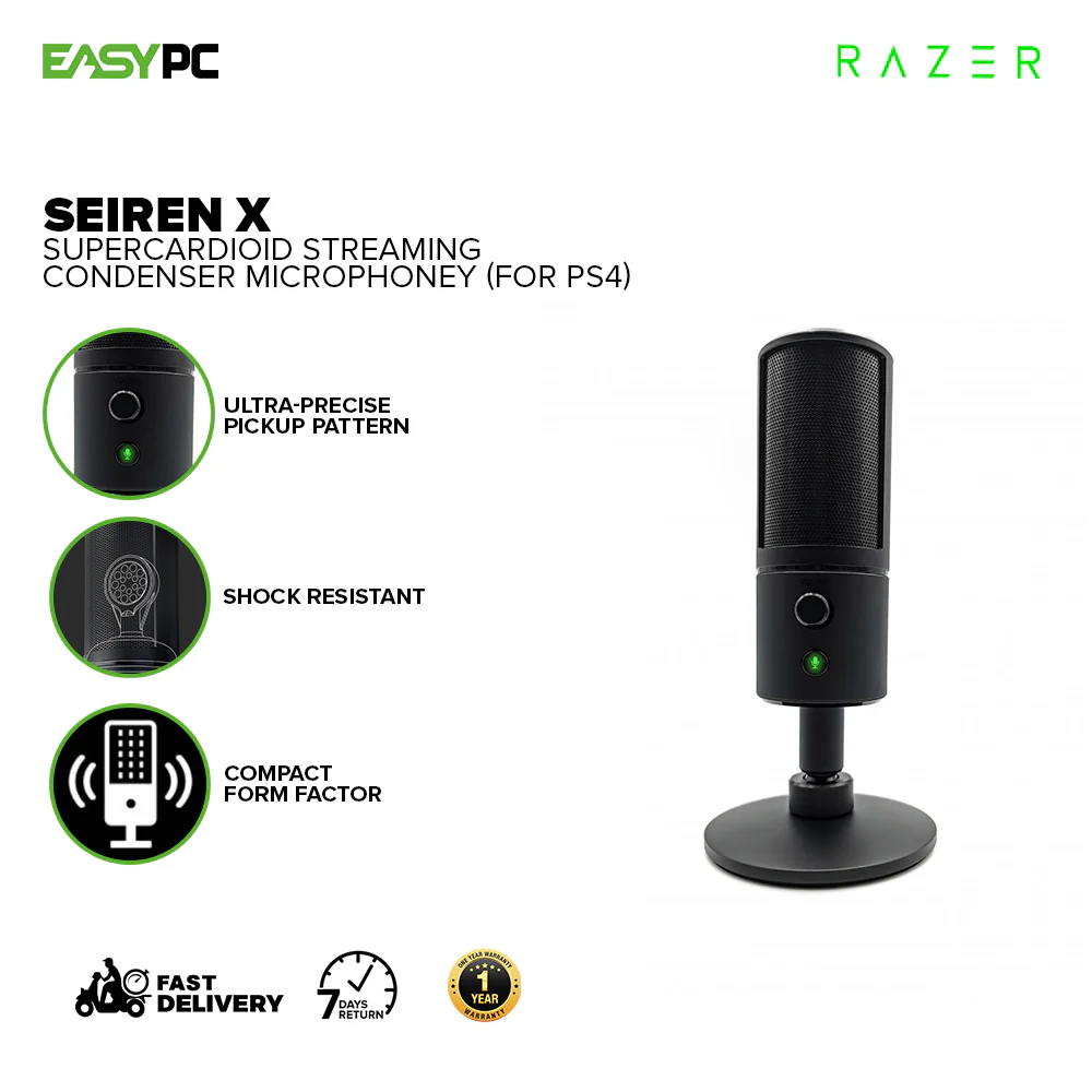 Razer Seiren X USB Streaming Microphone: Professional Grade - Built-In Shock Mount - Supercardiod Pick-Up Pattern RZ19-02290200-R3A1 1ION - Image 2
