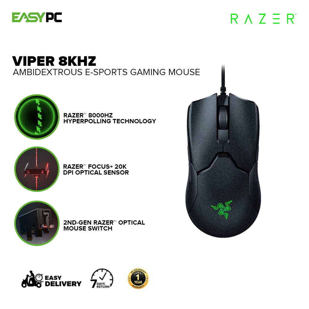 Razer Viper 8KHz Gaming Mouse RZ01-03580100-R3M1 RARZ2187 - Image 2