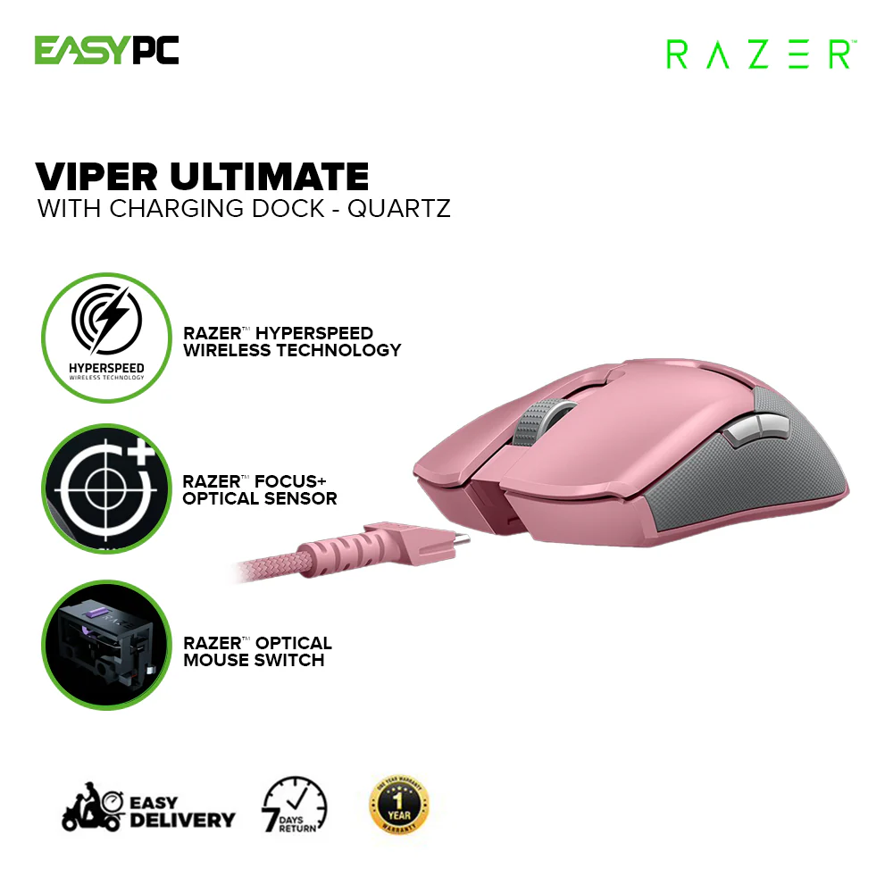 Razer Viper Ultimate with Charging Dock Ambidextrous Gaming Mouse with RazerÂª HyperSpeed Wireless Technology - 20K DPI Optical Sensor Quartz/Mercury Optical Gaming Mouse 1ION - Image 2