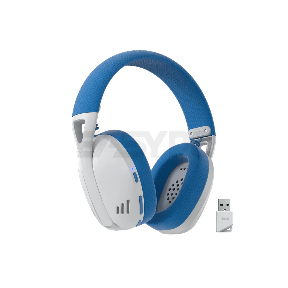 Redragon H848 IRE PRO 7.1 Tri-mode Wireless Headset White Blue - Image 3
