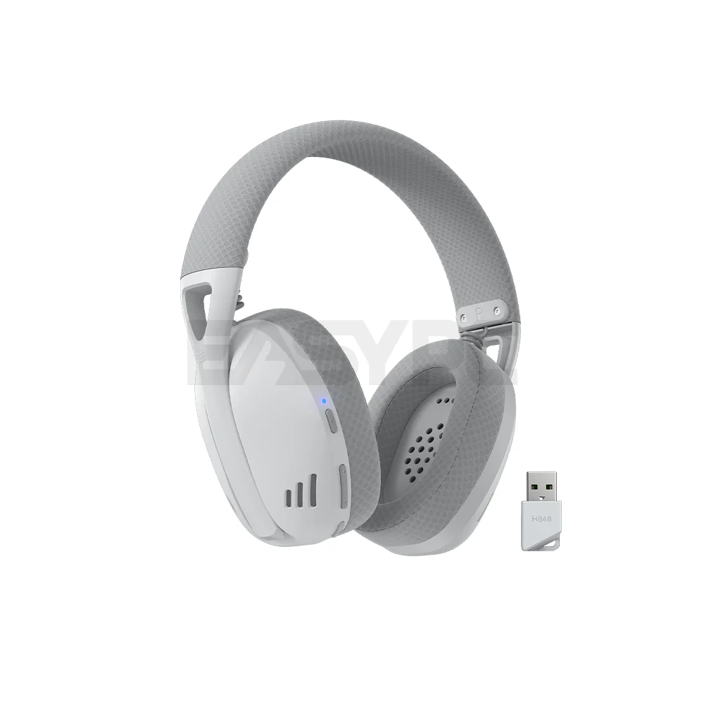 Redragon H848 IRE PRO 7.1 Tri-mode Wireless Headset White Gray - Image 4