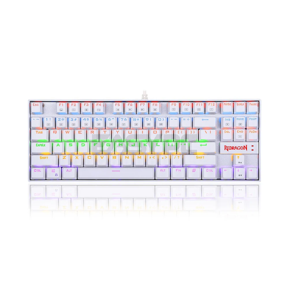 Redragon Kumara K552 RGB Backlit Mechanical Gaming Keyboard Blue Switch BLACK/WHITE - Image 6
