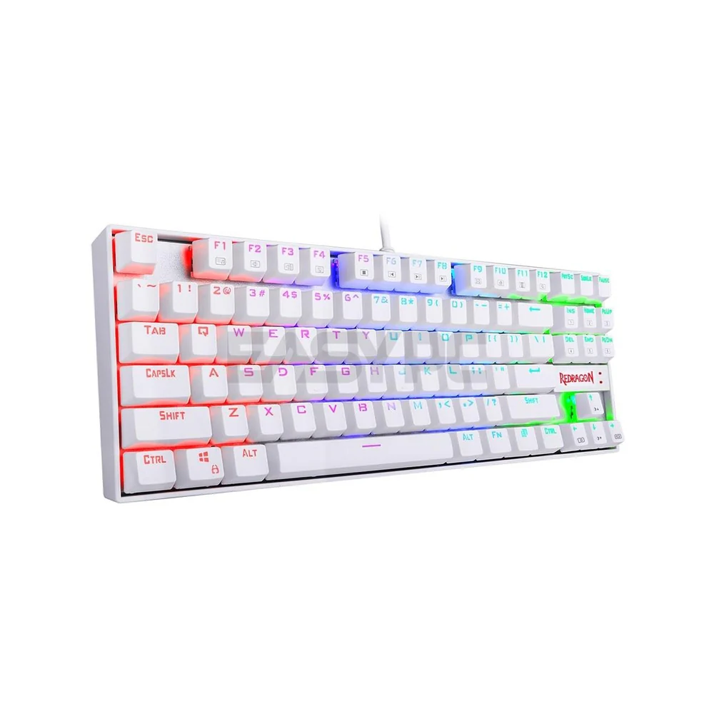 Redragon Kumara K552 RGB Backlit Mechanical Gaming Keyboard Blue Switch BLACK/WHITE - Image 8