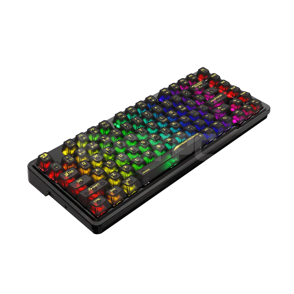 Redragon K649 PRO Gasket  Mechanical Hotswap Tri-mode keyboard Crystal Black - Image 3