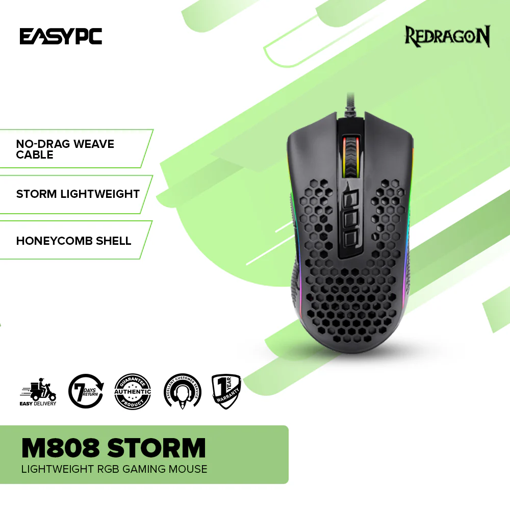 Redragon M808 Storm Lightweight RGB Gaming Mouse - Image 2