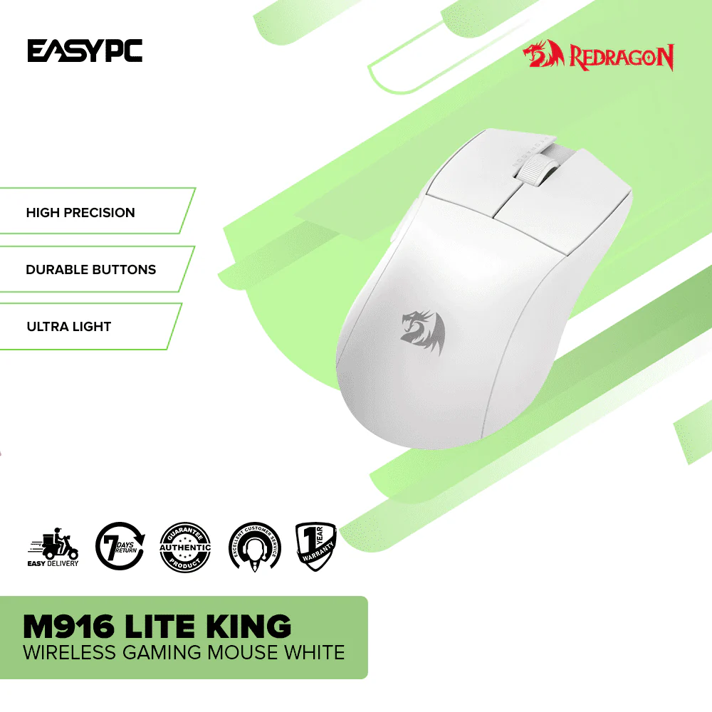 Redragon M916 Lite King Wireless Gaming Mouse White - Image 2